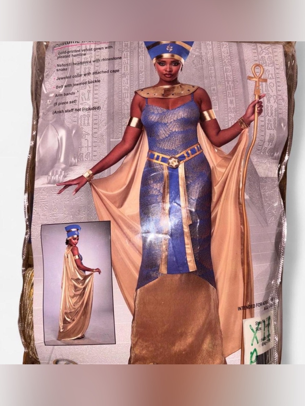 Women’s Gold and blue Egyptian Halloween costume